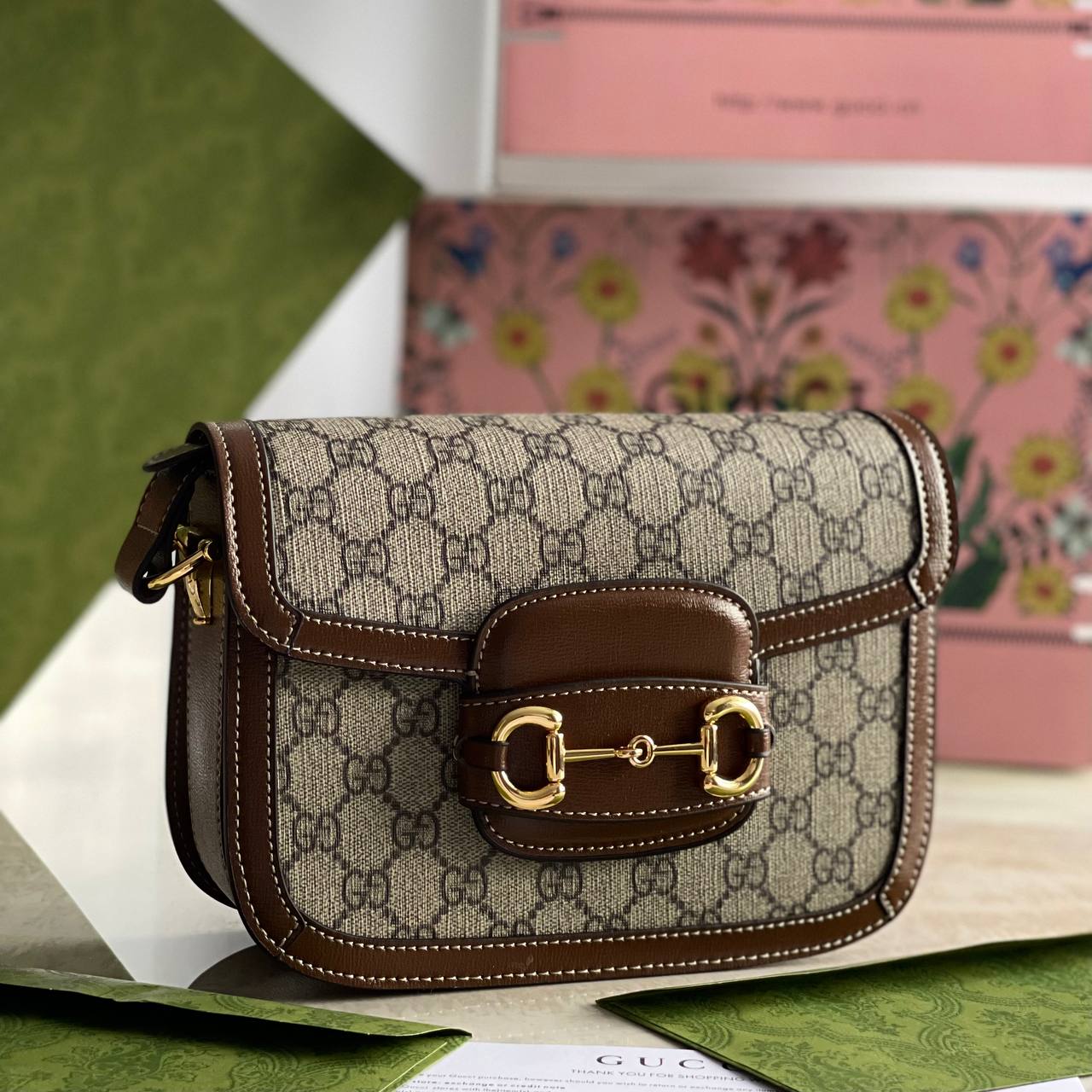 Gucci Mini Beige GG Supreme 1955 Horsebit